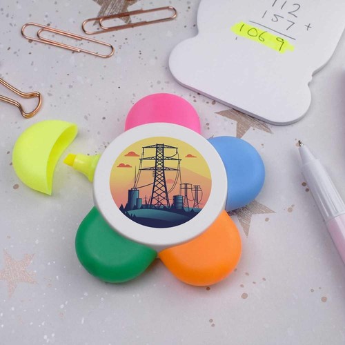 'Electric Pylons' Flower Shape Highlighter Pen (HL00036341) - Bild 2 von 2