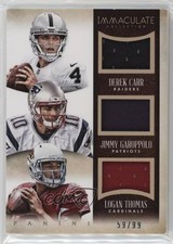 2014 Panini Immaculate Trios 59/99 Jimmy Garoppolo Derek Carr Logan Thomas 1t3