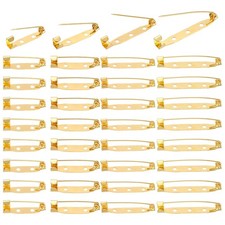 200 Pcs Safety Bar Pins Pin Back Clasp Brooch Findings 25/30/35/40mm, Gold 