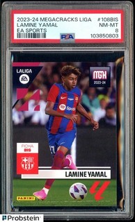 2023 24 Panini Megacracks Liga EA Sports #108BIS Lamine Yamal RC Rookie PSA 8