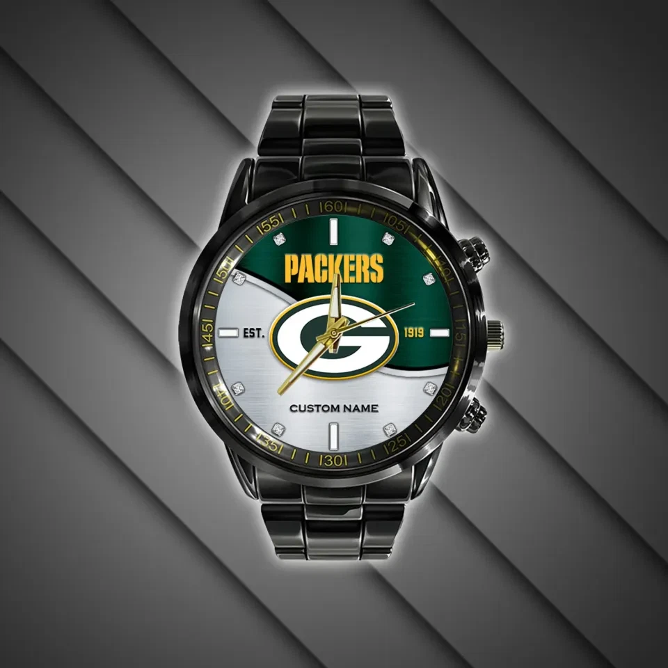 Greenbays Team Packers Football Stainless Steel Watch