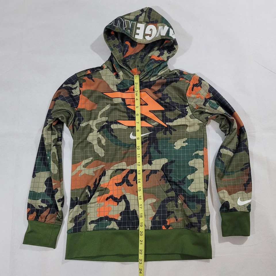 Nike Hoodie Boy's Large Green Orange Camouflage Russell Wilson DangeRuss Logo - Image 4 of 4