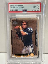 1998 Upper Deck - Peyton Manning #1 Rookie Card (RC) PSA Gem Mint 10. rookie card picture