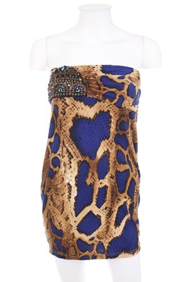 BODYFLIRT boutique Kleid Partykleid Applikationen D 38-40 camel indigoblau