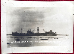 1945 WWII U.S.S. ABATAN (AW4) vintage wartime photograph WHANG-POO RIVER, CHINA