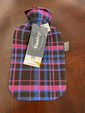 Hot Water Bottle by Fashy with 100%  Hot Pink Cotton Cover for Pain or  Warmth