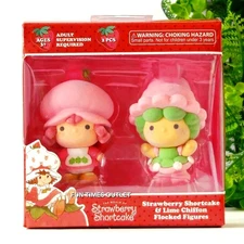 Strawberry Shortcake 3" Flocked Figure Set Lime Chiffon Figurine Collectible New