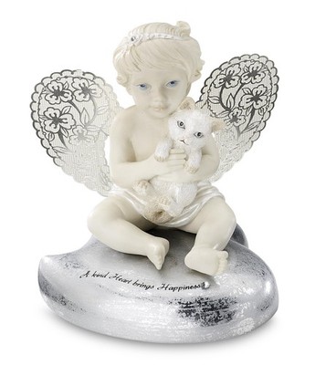 Little Things Mean A Lot Kind Heart Angel Figurine, 3-1/2-Inch