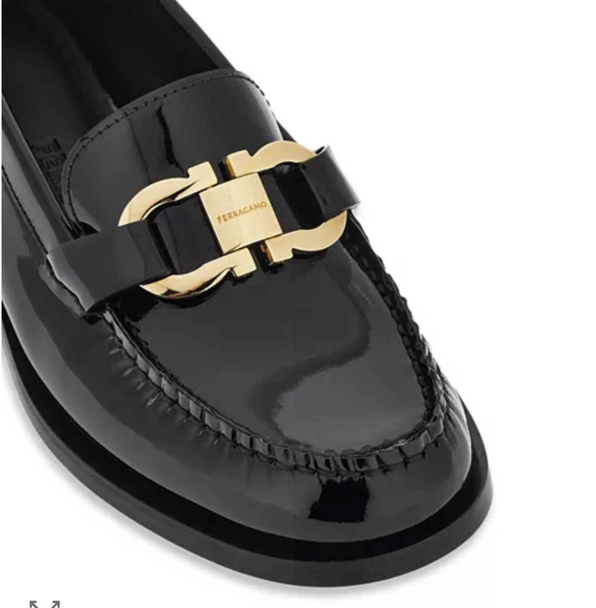Ferragamo Moccasin Silhouette Flat Shoes - NWT Salvatore Ferragamo Vintage Black Leather Gold Chain Loafer  main image 3