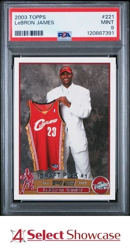 2003 TOPPS #221 LeBRON JAMES RC CAVALIERS PSA 9