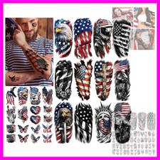 77 Sheets Independence Day Temporary Tattoo for Women Men, 7 Half Arm 4th of ...