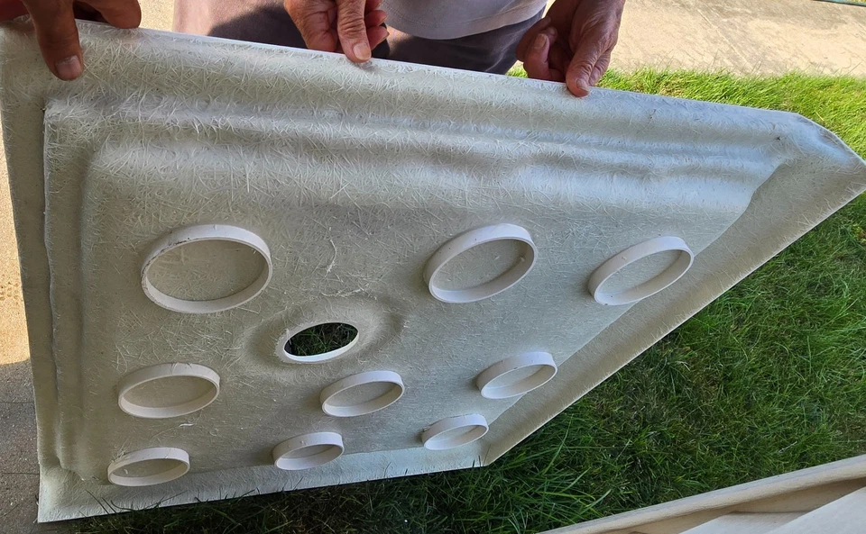 DreamLine SlimLine 36 pulgadas D x 36 pulgadas. Drenaje de esquina doble umbral blanco Foto 4 de 4