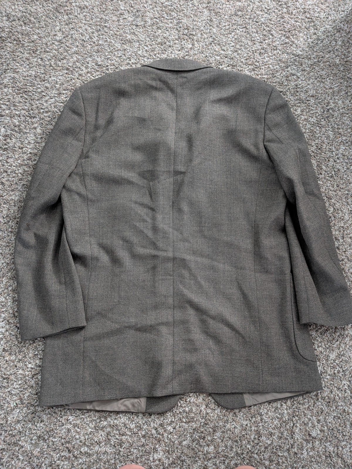 Boss Hugo Boss Blazer Jacket Coat 44L Vintage USA Wool Gray Brown Herringbone thumbnail 2