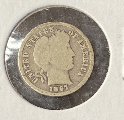 1897-P Barber Dime 10c Silver United States Coin Free Shipping