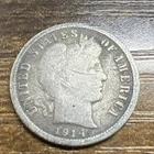 1914-D BARBER LIBERTY DIME - Actual Coin Good Readable Date & Mint