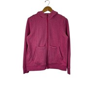 FIGS On Shift Hoodie Womens Medium Heather Pink Full Zip Fleece Medical Sweater