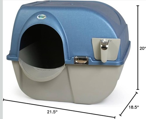 Omega Paw Premium Roll 'n Clean Litter Box Large,Cat, Peral Blue