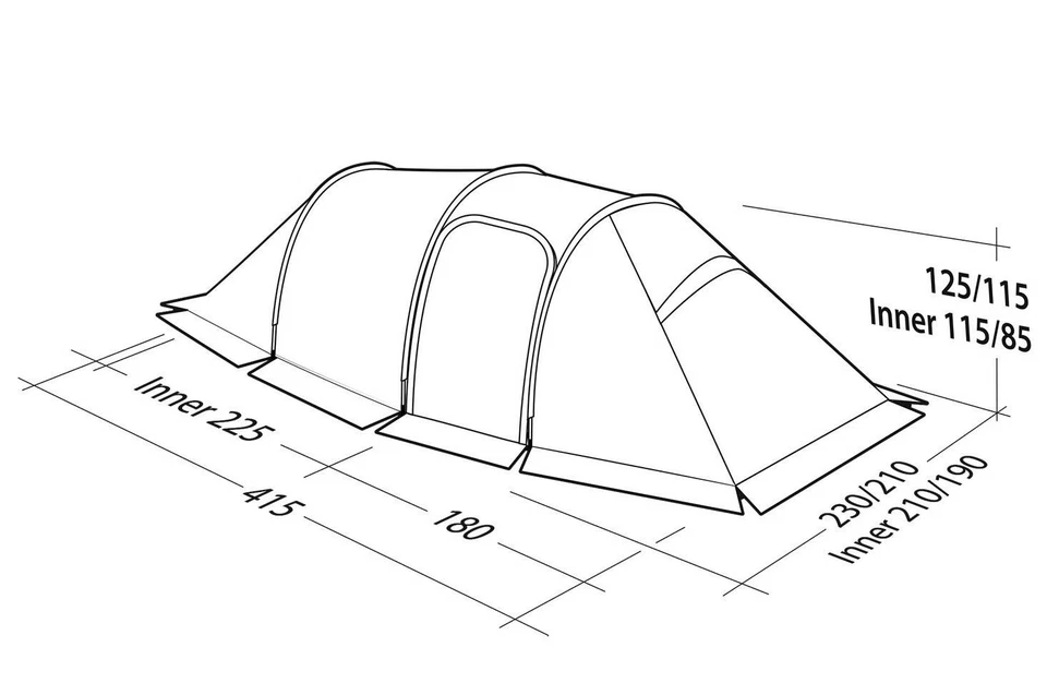 4 Personen Zelt Robens Nordic Lynx 4 Tunnelzelt Camping Zelt Olive - Bild 3 von 4