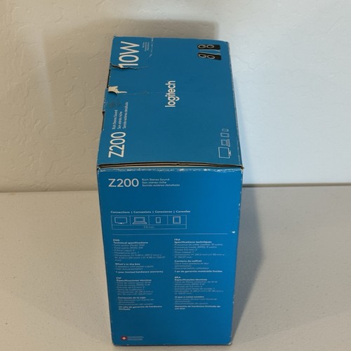 Logitech Z200 10W Multimedia Stereo Computer Speakers Pair Black 3.5mm - Picture 8 of 8