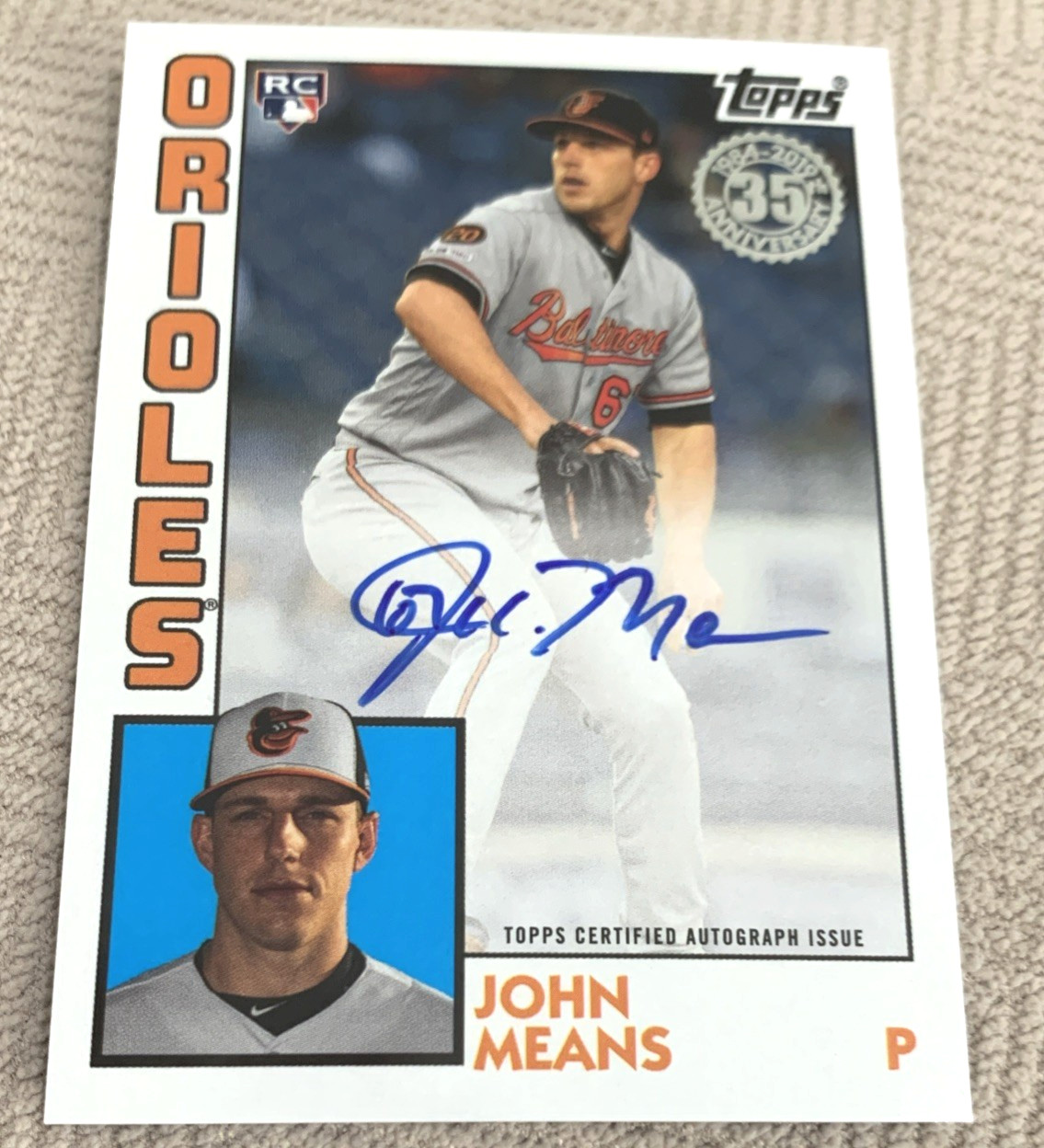 2019 Topps Update Series - John Means Auto - 1984 Topps Tribute #84A-JME Orioles