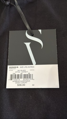 New Simply Vera Wang extremely soft sleep pants black size large elastic. - Afbeelding 3 van 5