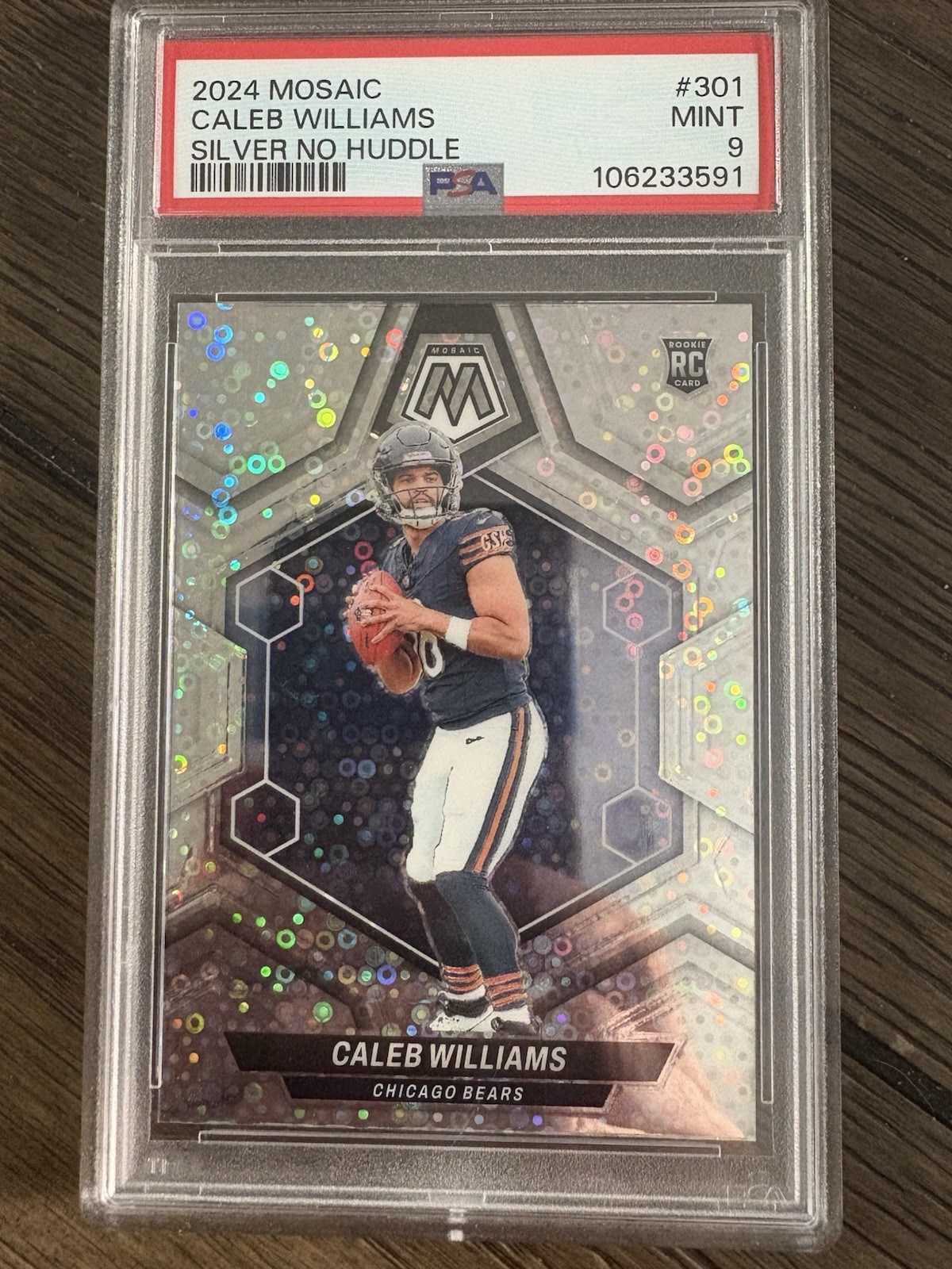 2024 CALEB WILLIAMS MOSAIC NO HUDDLE DISCO RC ROOKIE #301 PSA 9 Mint