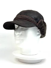 Handmade Sheepskin Leather Winter Aviator Cap with Foldable Shearling Ear Flaps