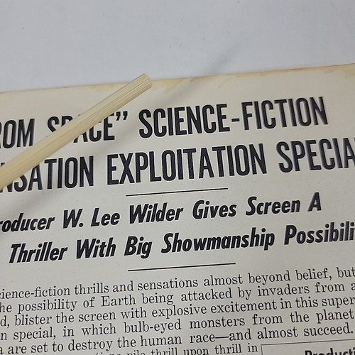 1950s Killers from Space Exhibitor Sheet Peter Graves Sci-Fi Horror Movie Promo - Picture 7 of 9