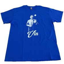 VIN SCULLY T-shirt Los Angeles Dodgers Baseball Tee Short Sleeve Men Size Large