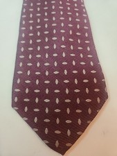 Parisian Signature Burgundy With Tan Geometric Designs Woven Made In USA Necktie
