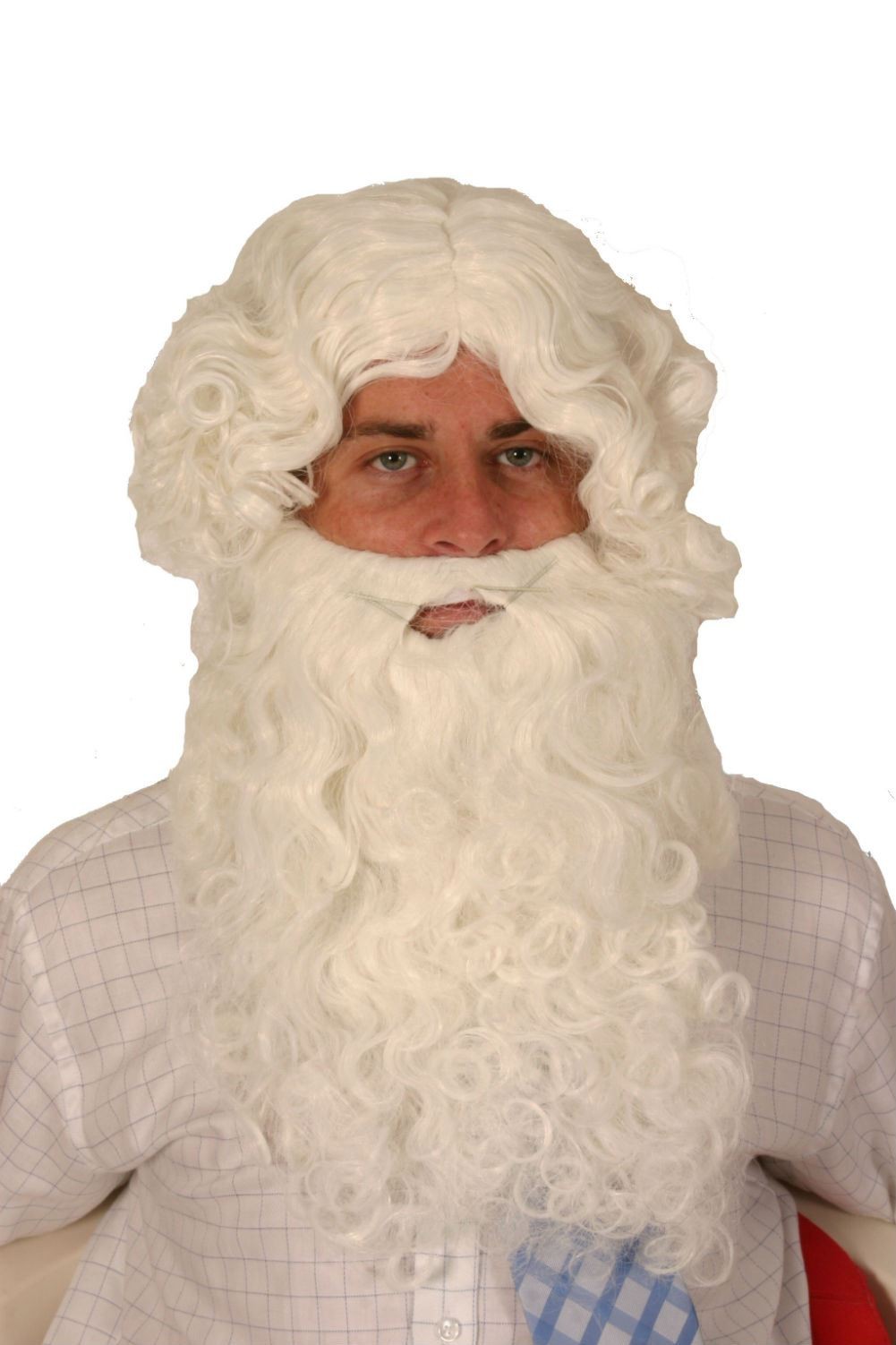 White Curly Beard and Wig Luxury Quality