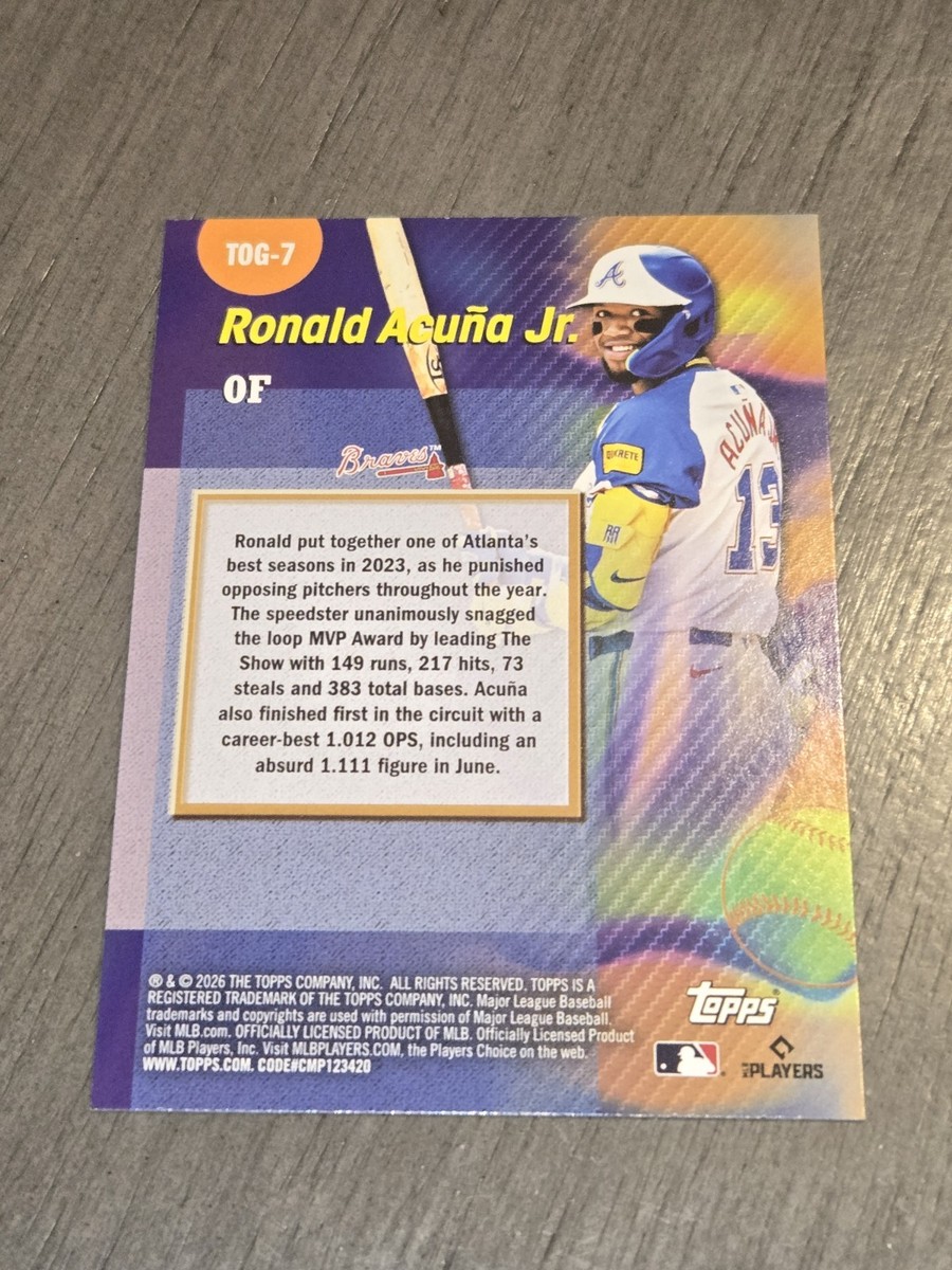 2026 Topps Baseball Ronald Acuna Jr. TITANS OF THE GAME FOIL