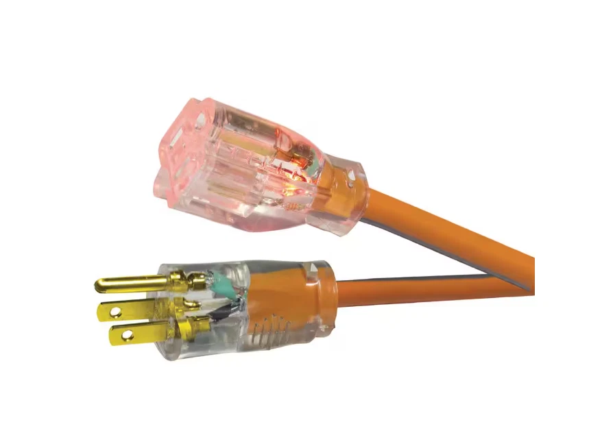 Cable de extensión RIDGID interior/exterior 100' 12/3 extremo iluminado resistente naranja Foto 2 de 4
