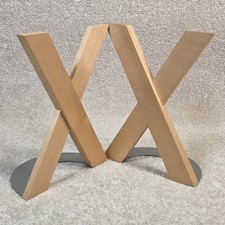 Vintage IKEA Skribent Bookends Pair Wooden X Shape 90s Retro Mid Century Modern