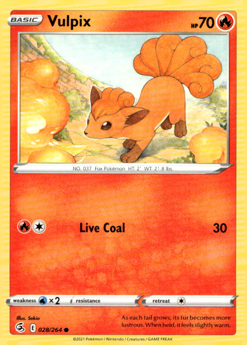 Vulpix (28) Common SWSH08: Fusion Strike 028/264 NM