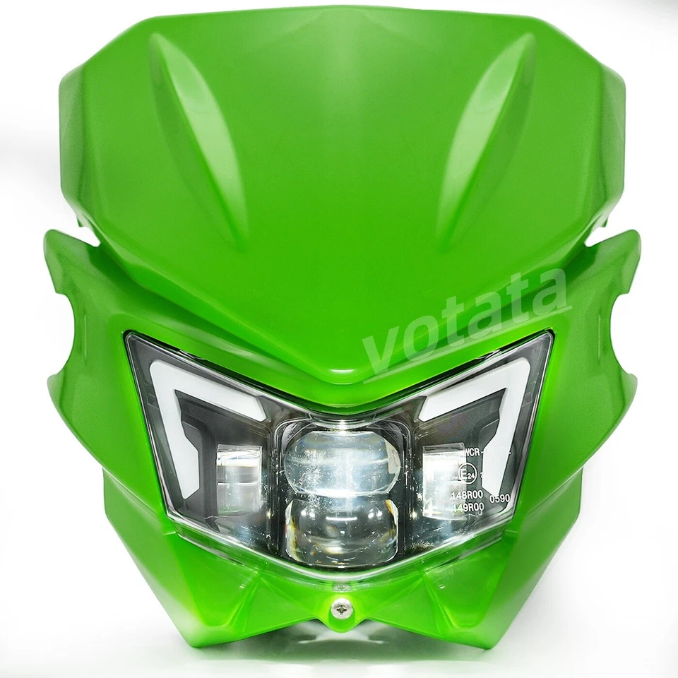 For Kawasaki KLX 450 400 300 KMX 250 200 KDX 125 200 220 LED Headlight w/Fairing - Image 2 of 4