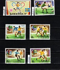 Liberia (1972-1974, Lot mit 6 versch. Werten, gestempelt / used
