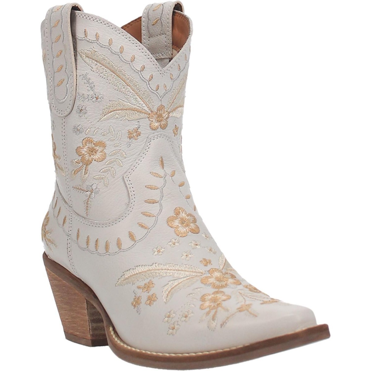 NEW Ladies Dingo Primrose White Leather Embroidered Western Cowboy