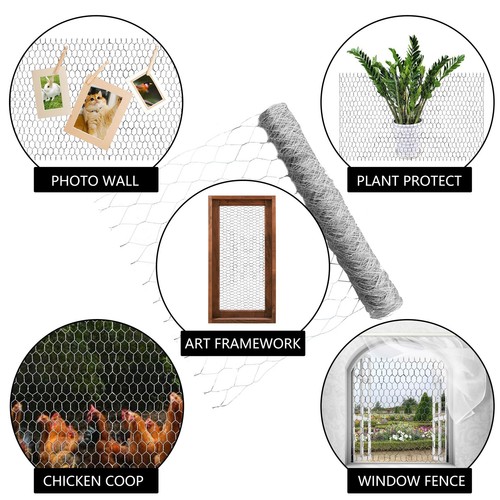 72"x150' Galvanized Poultry Net Chicken Wire 2" Holes Rustic Metal Mesh Fencing - Picture 3 of 9