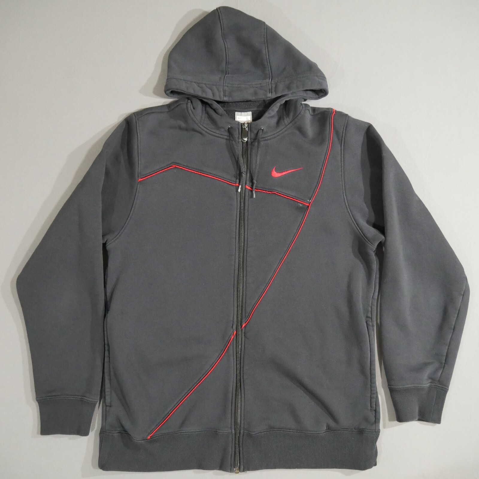 Vintage Y2k Nike Athletic Dept Sweatshirt Hoodie Black Full Zip Women's L Faded