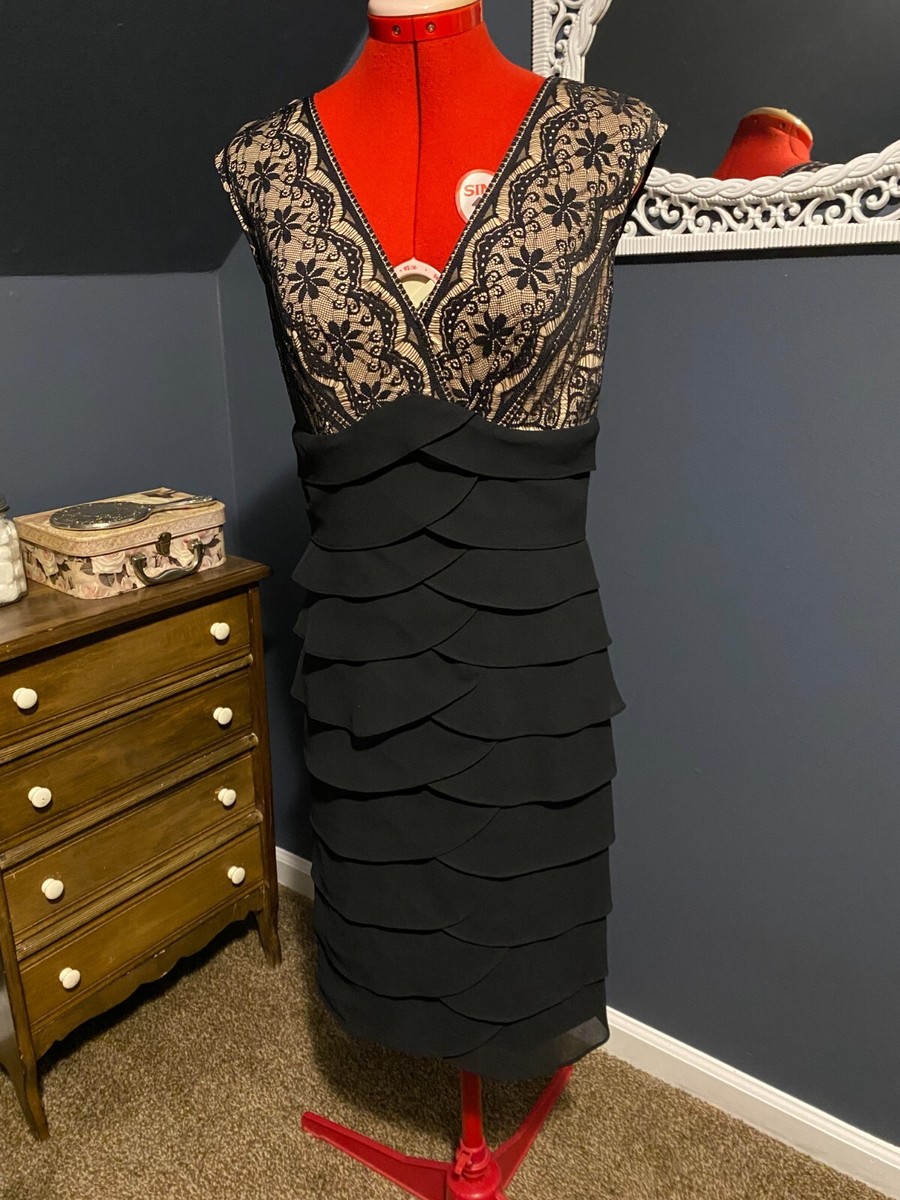 Jessica Howard Evenings Black & Gold Women's Cocktail Dress - 6 | eBay