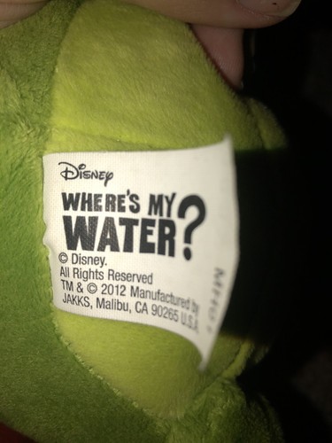 Where Is My Water 8" Aligator Plush Toy Disney 2012 - Picture 2 of 2