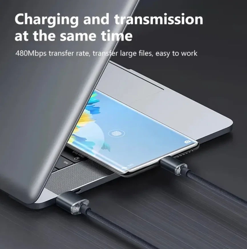 USB C To USB C Fast Charger PD 120W Dual Type C Charging Data Sync USB Cable - Image 4 of 4