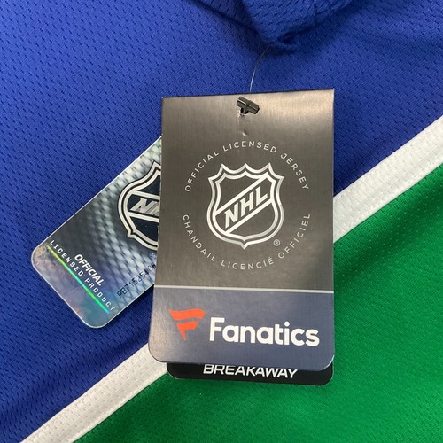 New Fanatics Vancouver Canucks Blank Blue Breakaway Jersey Men's Sz S$175 - Picture 6 of 11