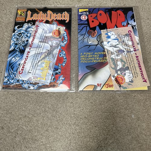 Lady Death Wizard 1/2 And Bone 13 1/2. Still In Sleaves