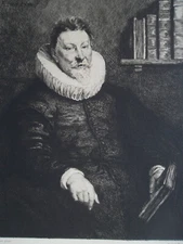 JAN BRANT Father of Isabella Wife of Rubens - 1883 Original Etching Print