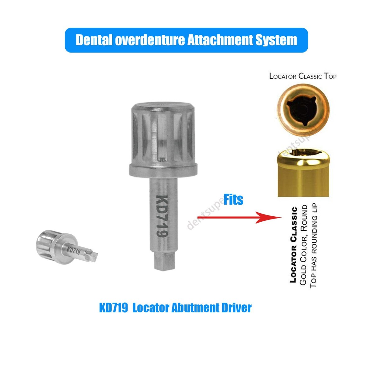 Dental Locator Abutment Components 3-In-1 Core Tool Torque Driver