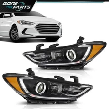Fit For 2017-2018 Hyundai Elantra Projector Headlights Assembly Left+Right Side