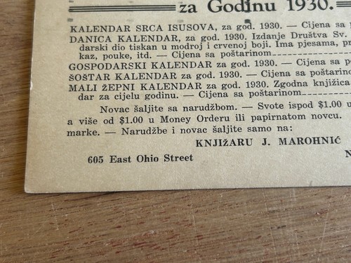 Cartolina pubblicitaria calendari polacchi 1929 vintage Pittsburgh Kalendari IZ Starog - Foto 14 di 20