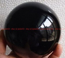 Asian Rare Natural Quartz Black Magic Crystal Healing Ball Sphere 60mm Stand